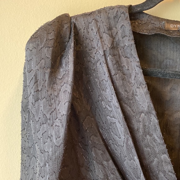 ✨BRAND NEW✨ DYNAMITE BLACK LEOPARD SPARKLY DRESS WITH RUFFLE DETAILING - Picture 8 of 16